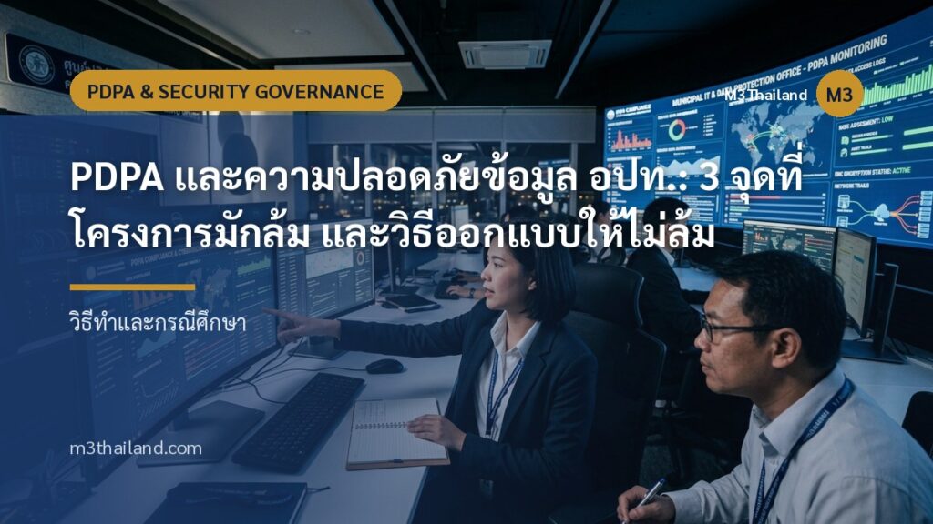 PDPA และความปลอดภัยข้อมูล อปท.: 3 จุดที่โครงการมักล้ม และวิธีออกแบบให้ไม่ล้ม